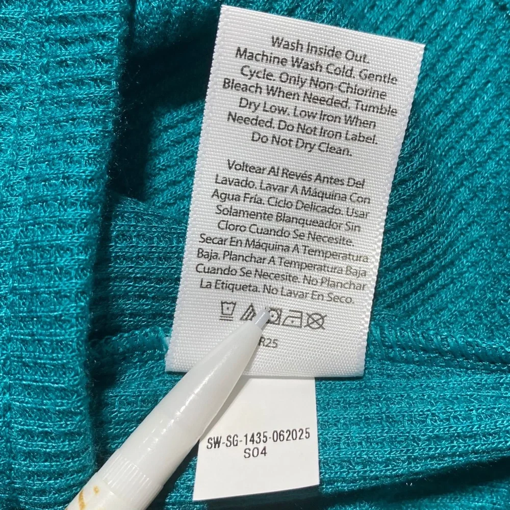 Wonder Nation Girls Short Sleeve Waffle‎ Henley Tee Size M (7-8) Teal Green